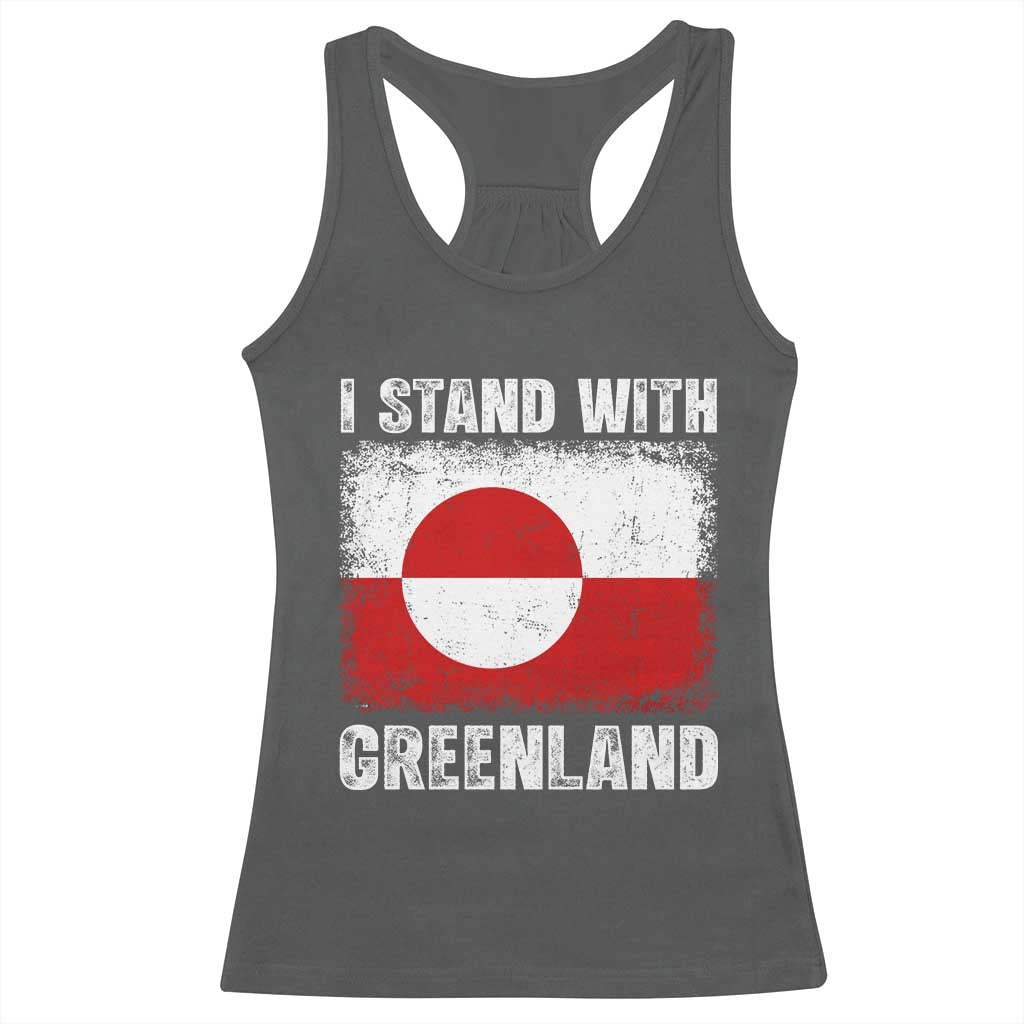 I Stand With Greenland Racerback Tank Top Grunge Flag