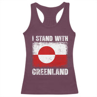 I Stand With Greenland Racerback Tank Top Grunge Flag