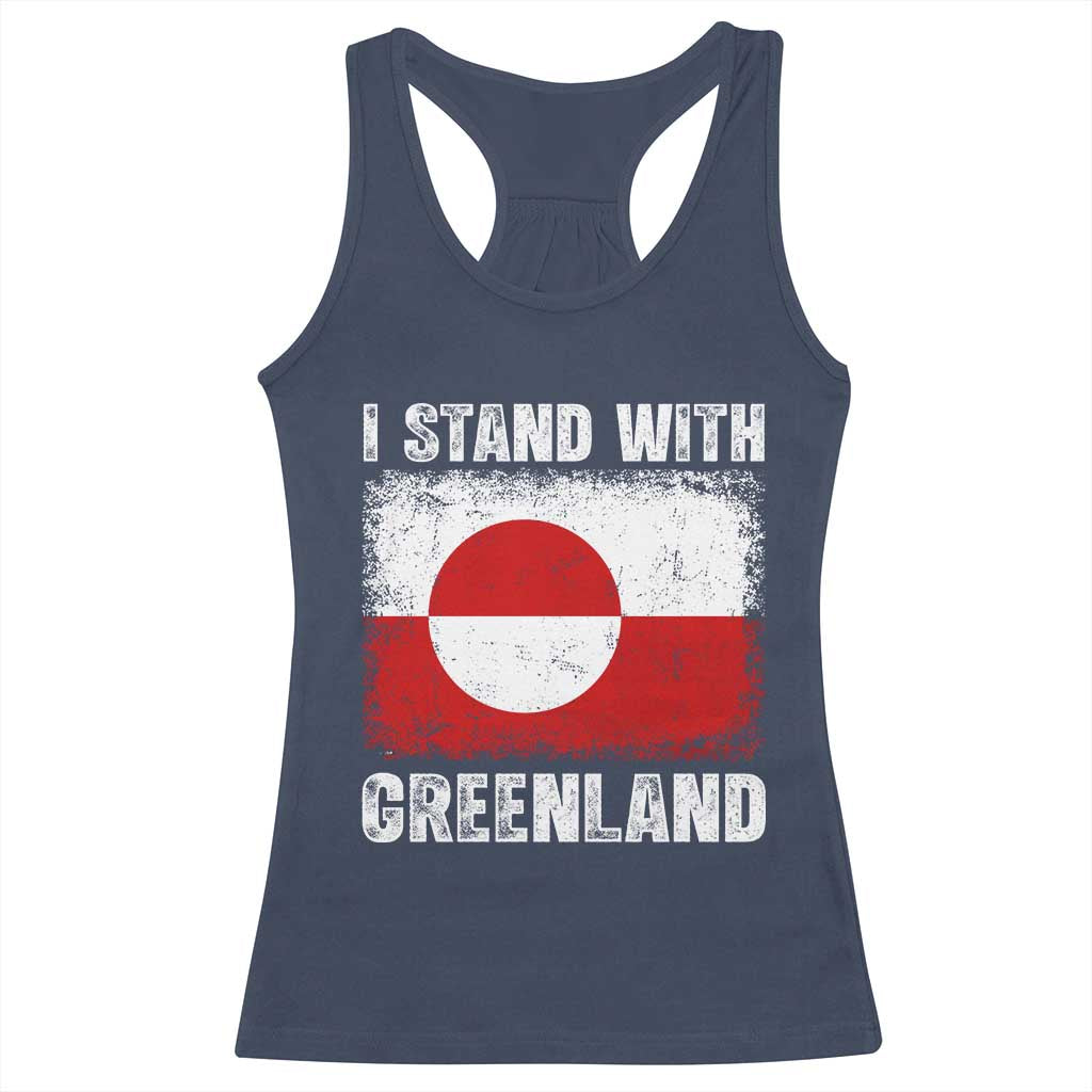 I Stand With Greenland Racerback Tank Top Grunge Flag