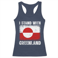 I Stand With Greenland Racerback Tank Top Grunge Flag