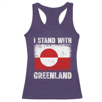 I Stand With Greenland Racerback Tank Top Grunge Flag