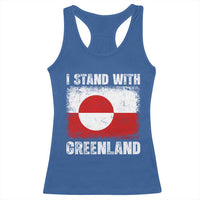 I Stand With Greenland Racerback Tank Top Grunge Flag