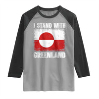 I Stand With Greenland Raglan Shirt Grunge Flag