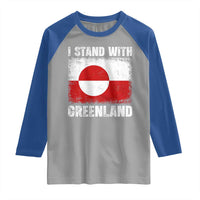 I Stand With Greenland Raglan Shirt Grunge Flag