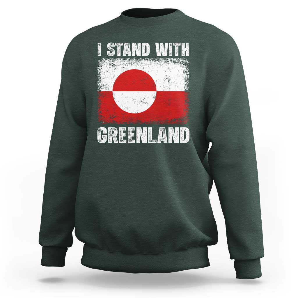 I Stand With Greenland Sweatshirt Grunge Flag