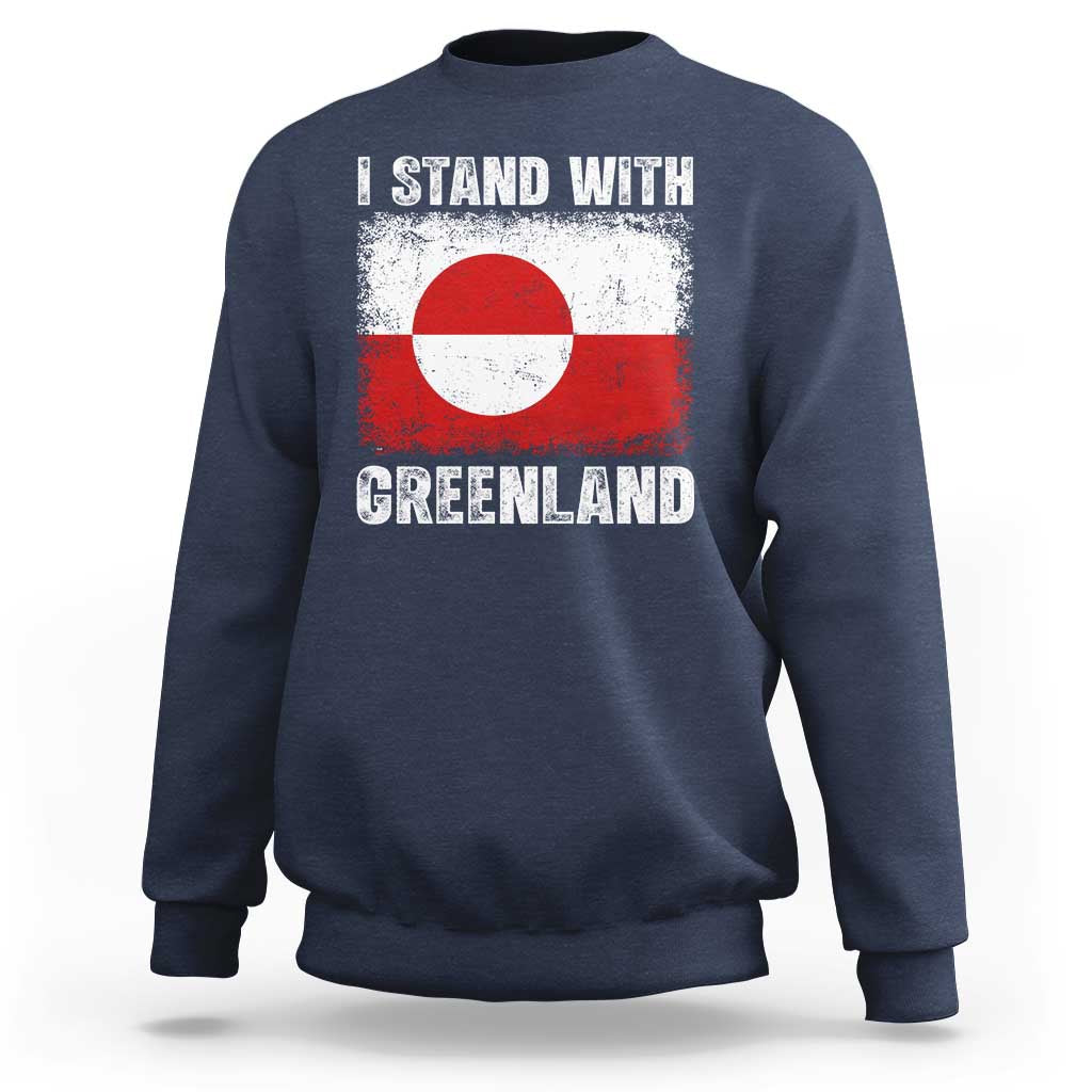 I Stand With Greenland Sweatshirt Grunge Flag