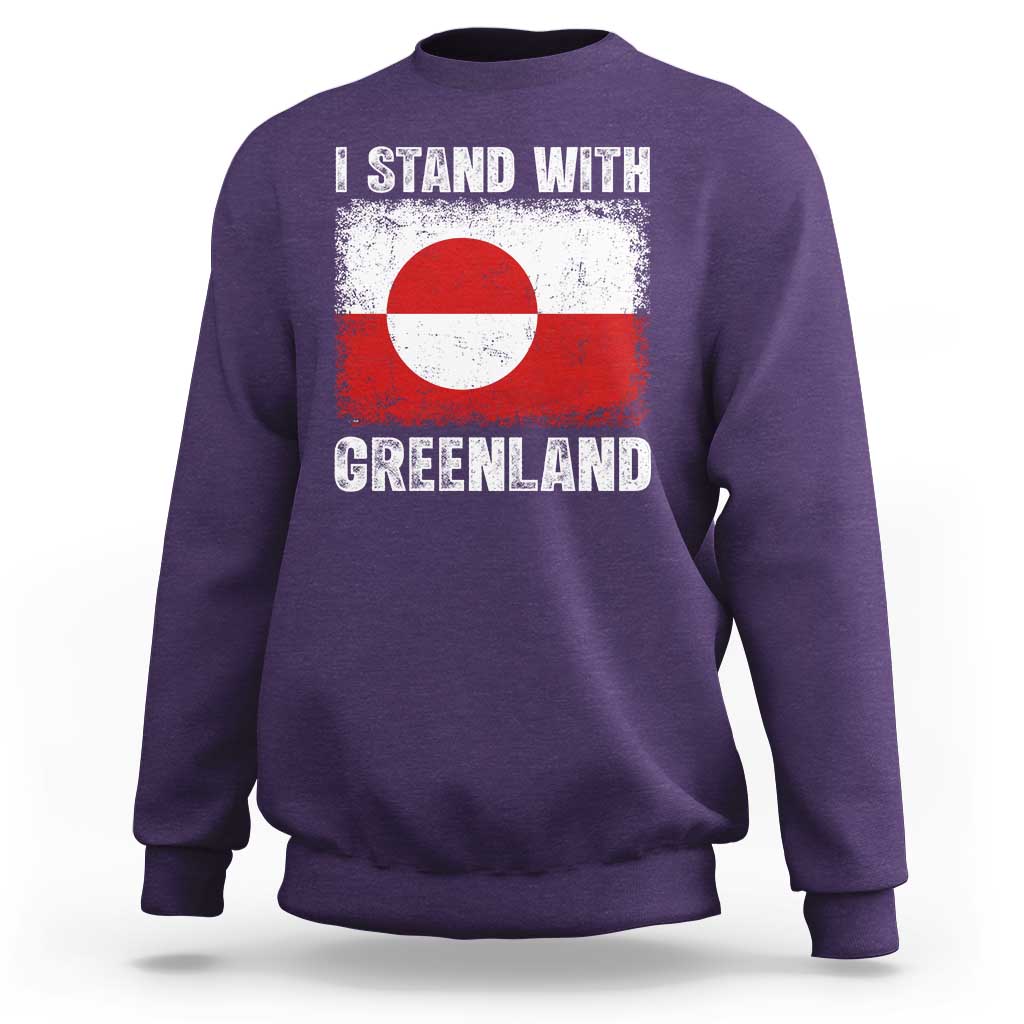I Stand With Greenland Sweatshirt Grunge Flag