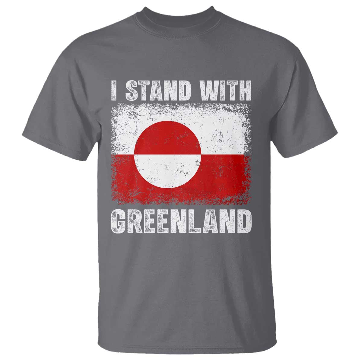 I Stand With Greenland T Shirt Grunge Flag