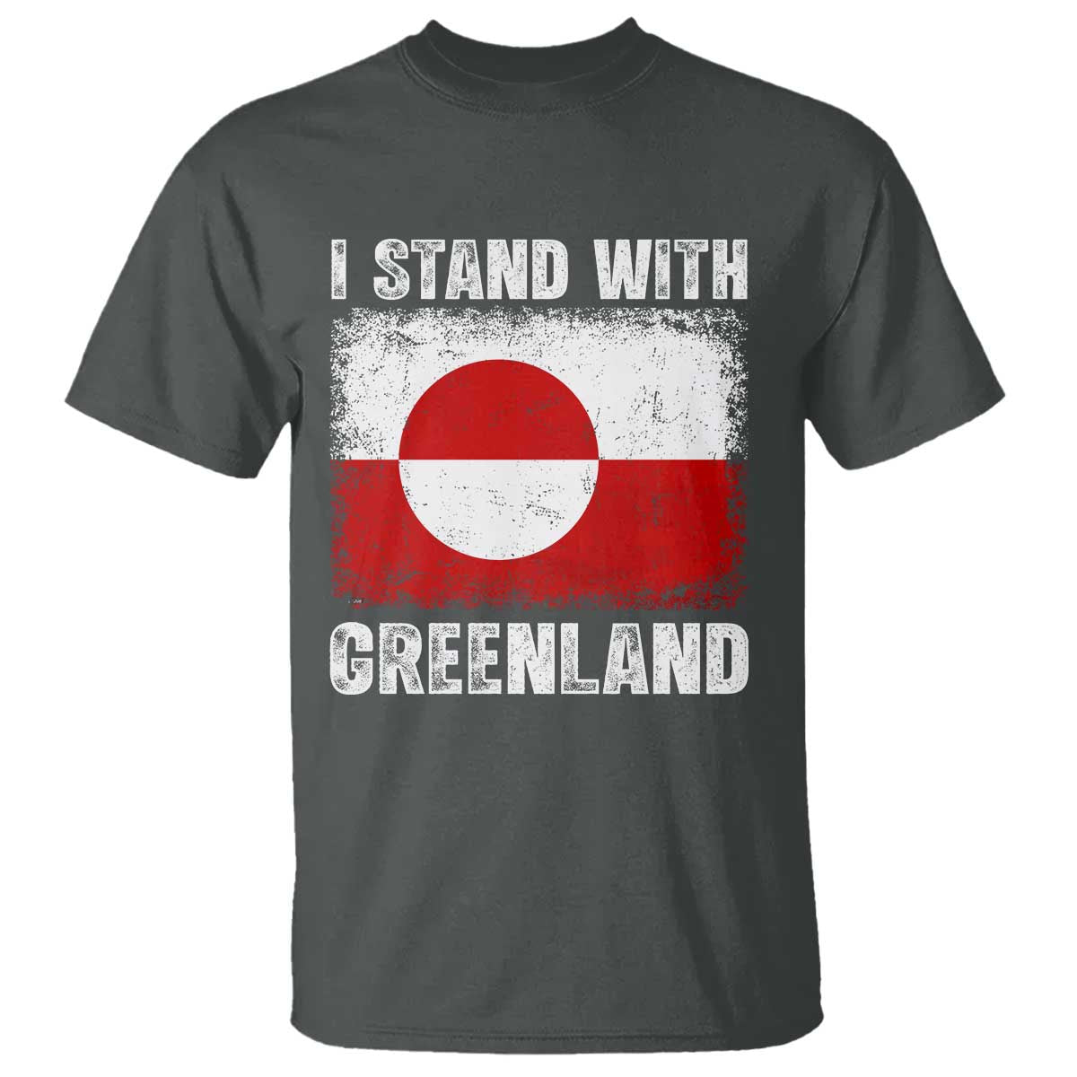 I Stand With Greenland T Shirt Grunge Flag