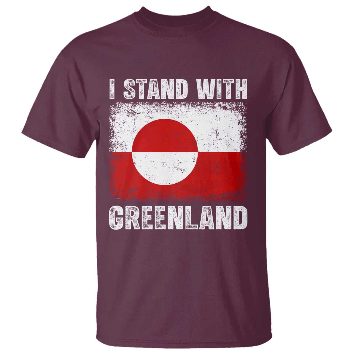I Stand With Greenland T Shirt Grunge Flag