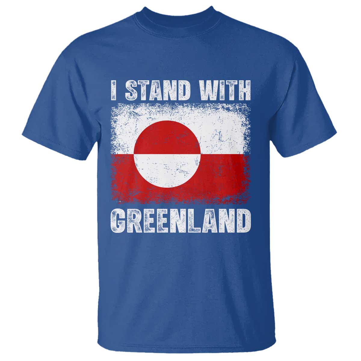 I Stand With Greenland T Shirt Grunge Flag