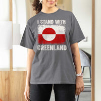 I Stand With Greenland T Shirt For Women Grunge Flag