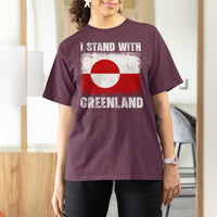 I Stand With Greenland T Shirt For Women Grunge Flag