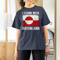I Stand With Greenland T Shirt For Women Grunge Flag