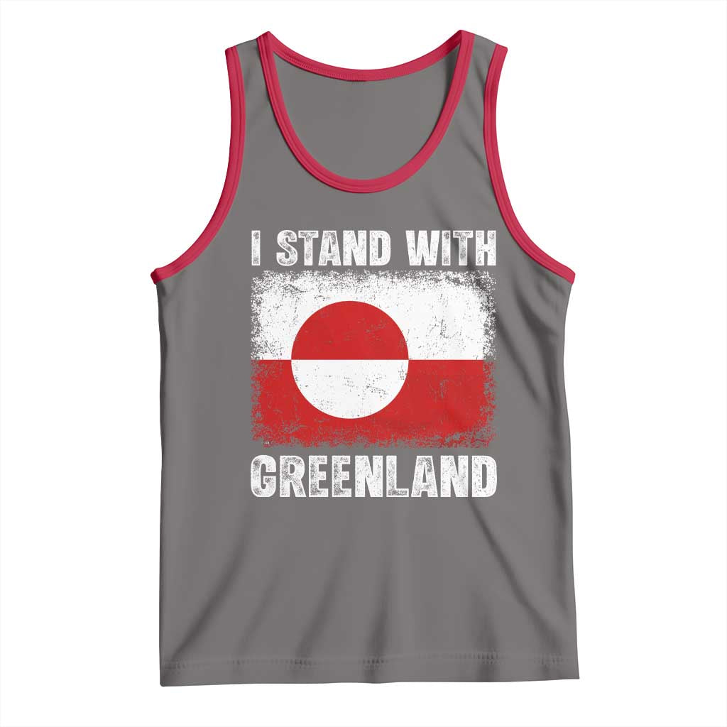 I Stand With Greenland Tank Top Grunge Flag