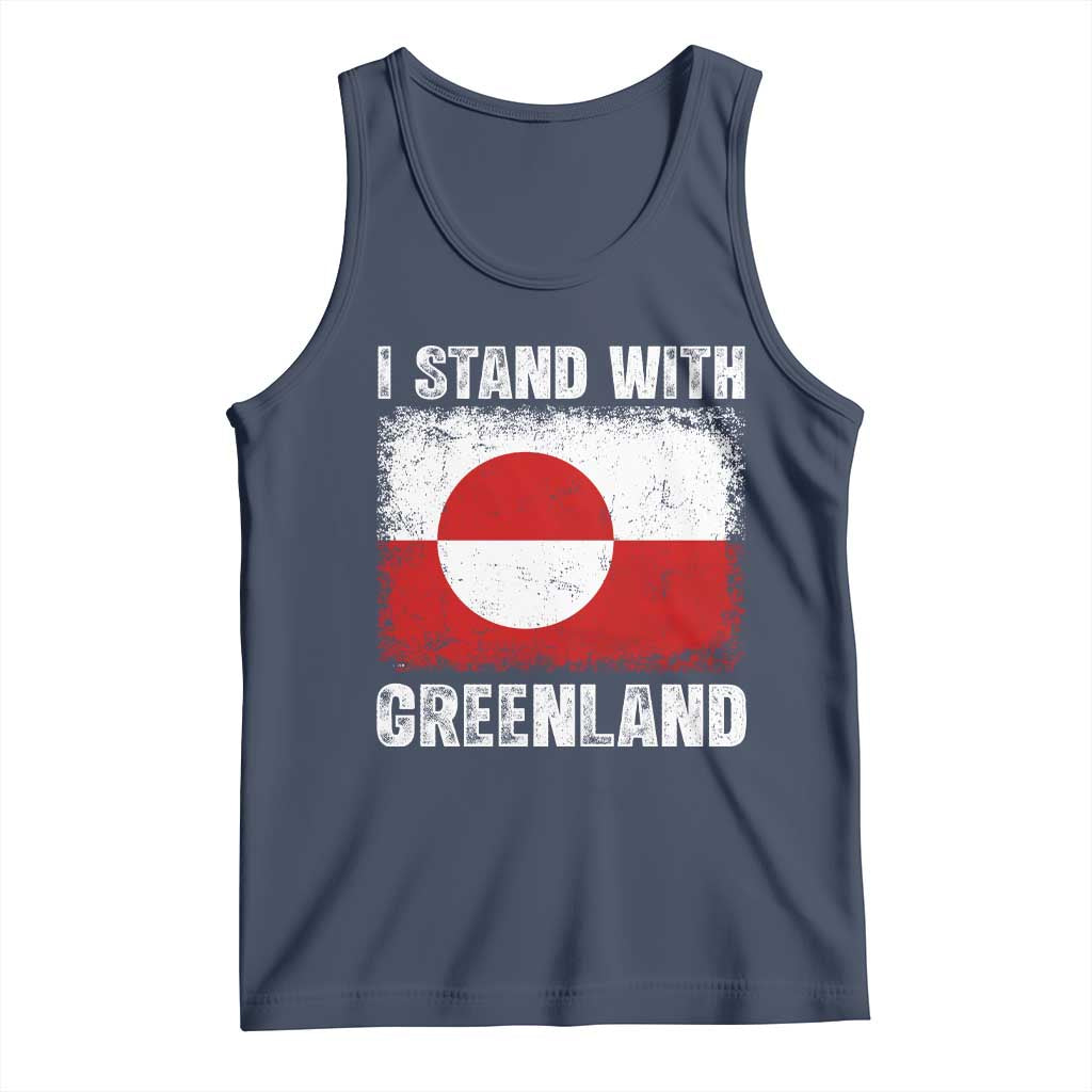 I Stand With Greenland Tank Top Grunge Flag