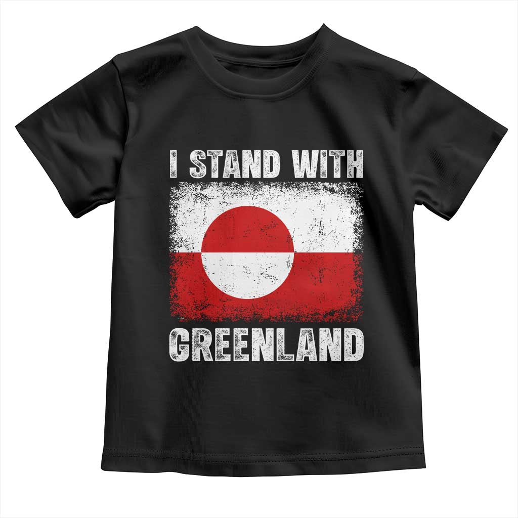 I Stand With Greenland Toddler T Shirt Grunge Flag