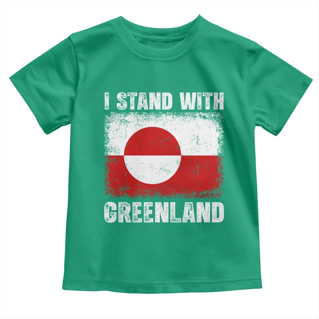 I Stand With Greenland Toddler T Shirt Grunge Flag
