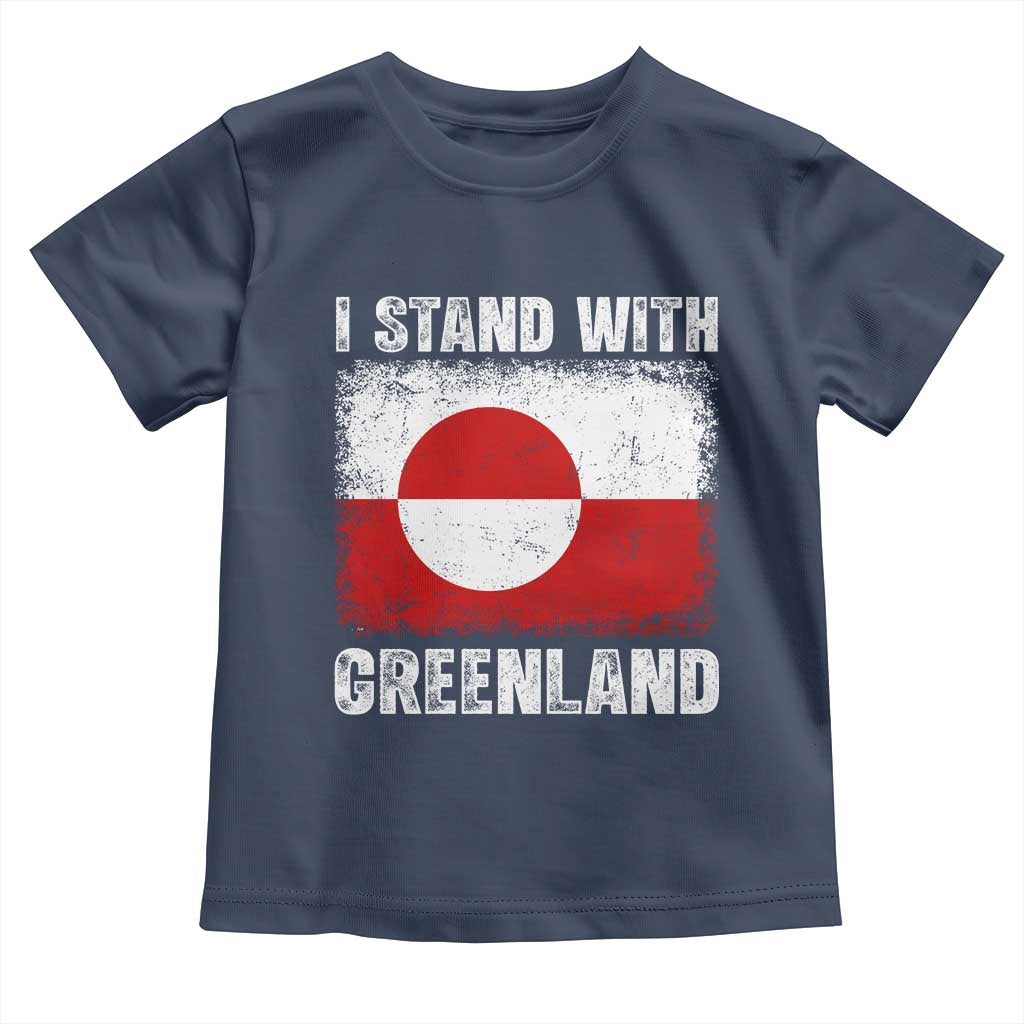 I Stand With Greenland Toddler T Shirt Grunge Flag