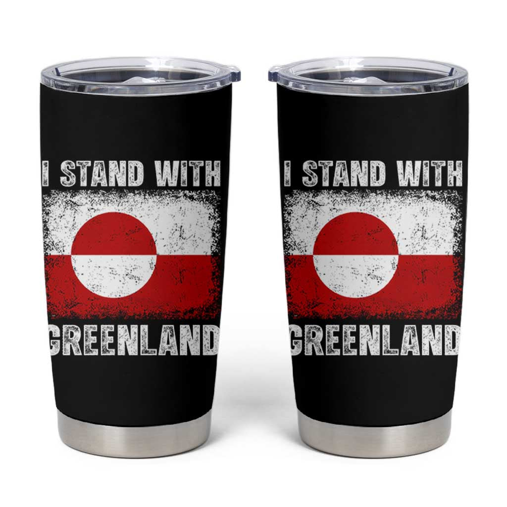 I Stand With Greenland Tumbler Cup Grunge Flag