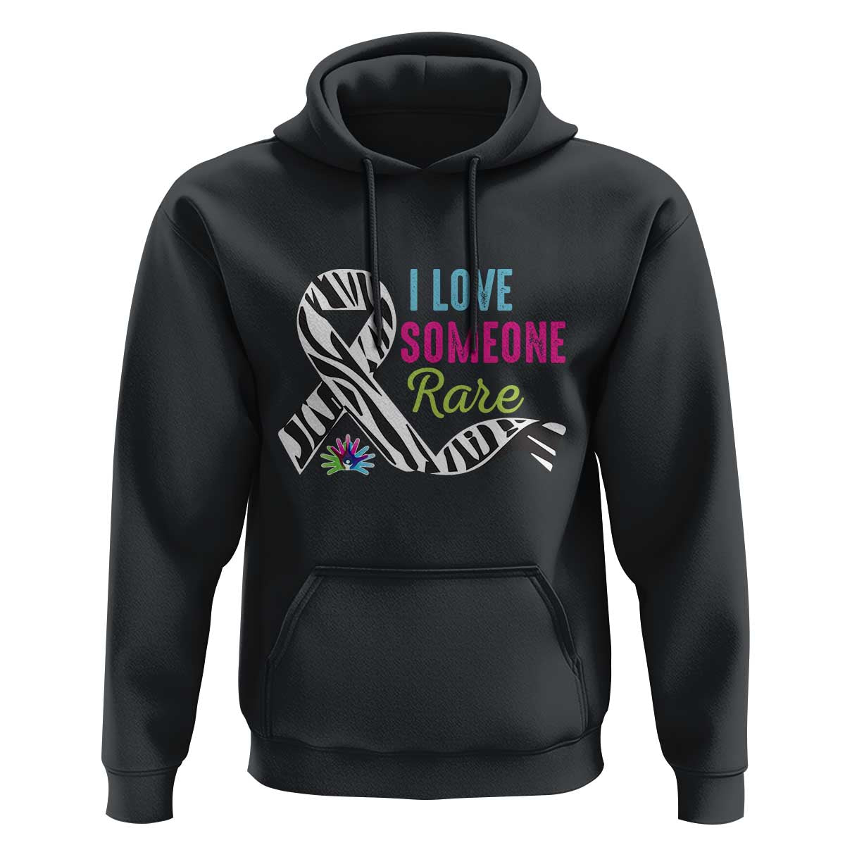 Rare Disease Awereness Hoodie I Love Someone Rare Zebra Ribbon