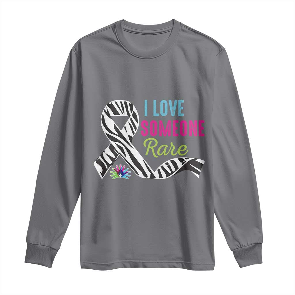 Rare Disease Awereness Long Sleeve Shirt I Love Someone Rare Zebra Ribbon