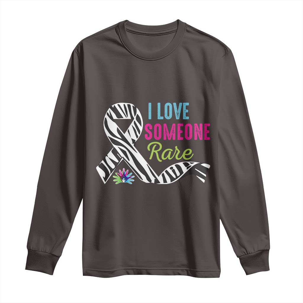 Rare Disease Awereness Long Sleeve Shirt I Love Someone Rare Zebra Ribbon
