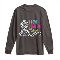 Rare Disease Awereness Long Sleeve Shirt I Love Someone Rare Zebra Ribbon