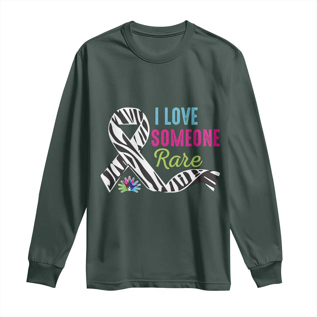 Rare Disease Awereness Long Sleeve Shirt I Love Someone Rare Zebra Ribbon