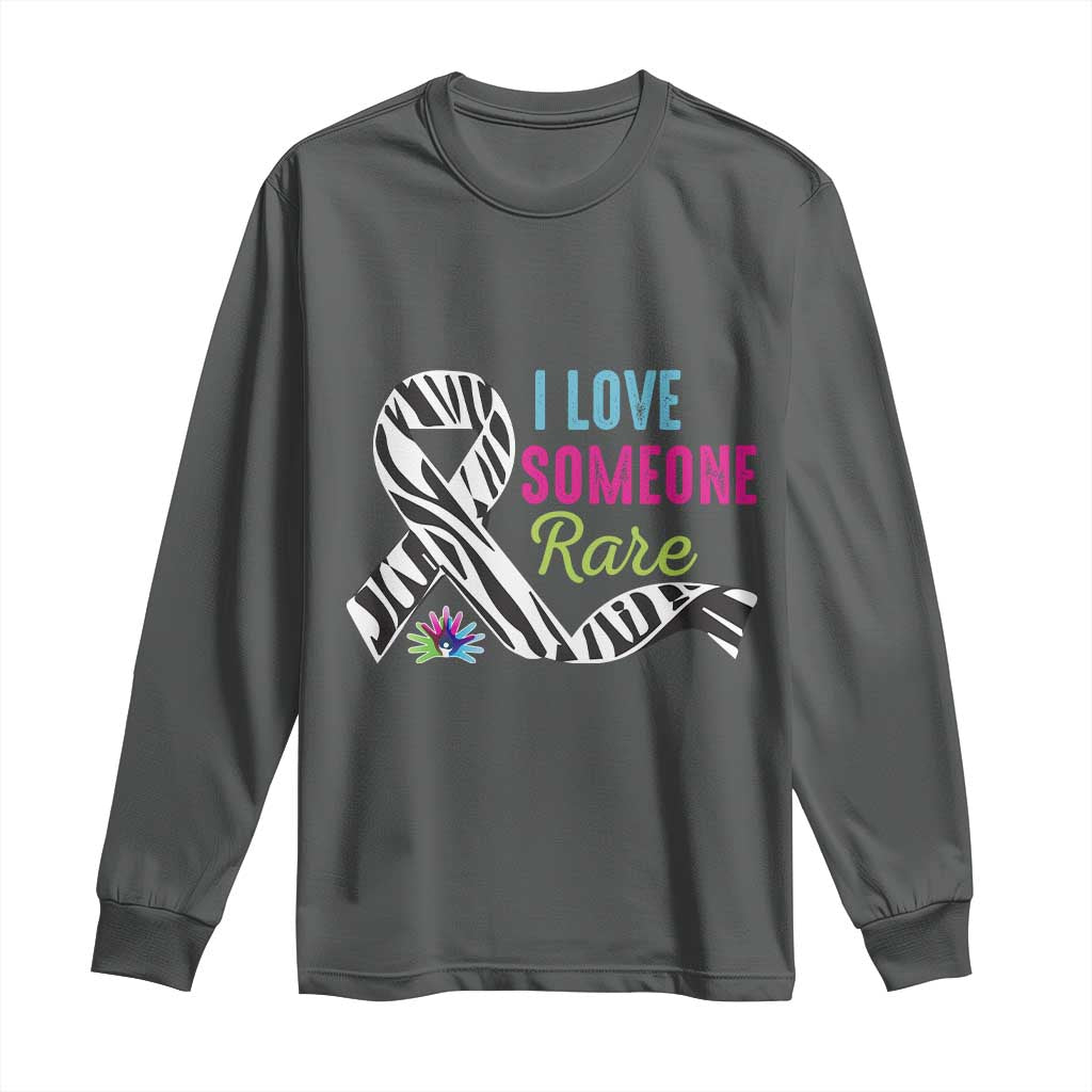 Rare Disease Awereness Long Sleeve Shirt I Love Someone Rare Zebra Ribbon