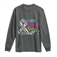 Rare Disease Awereness Long Sleeve Shirt I Love Someone Rare Zebra Ribbon