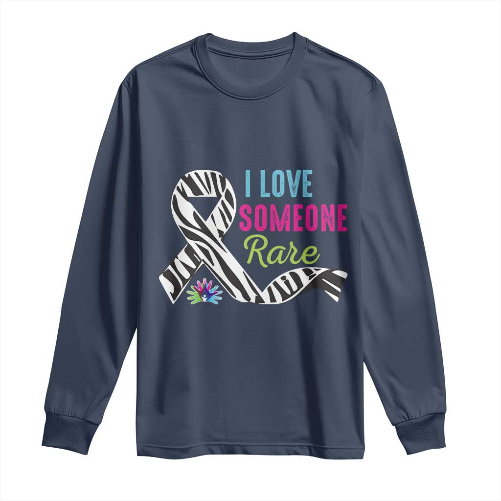 Rare Disease Awereness Long Sleeve Shirt I Love Someone Rare Zebra Ribbon