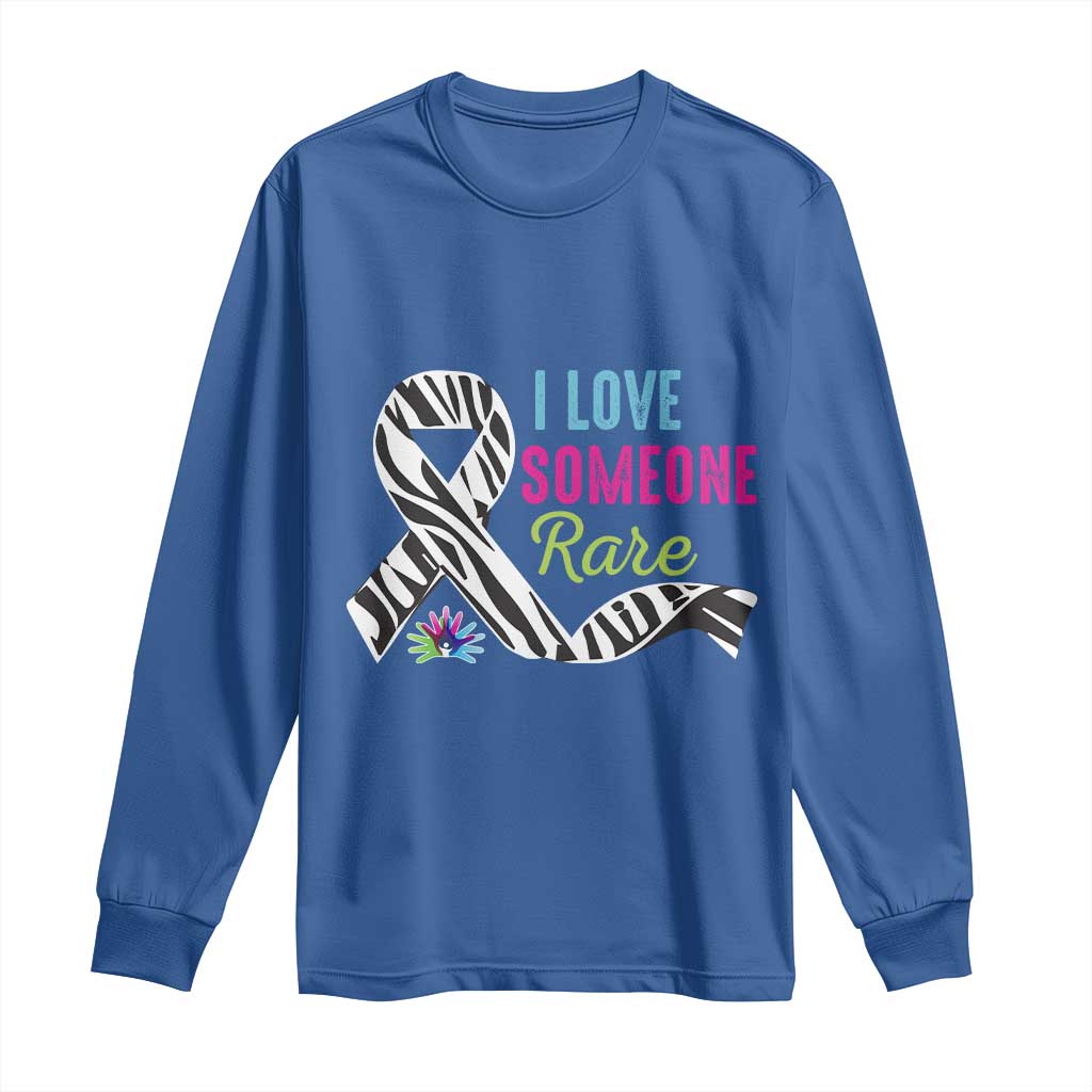 Rare Disease Awereness Long Sleeve Shirt I Love Someone Rare Zebra Ribbon