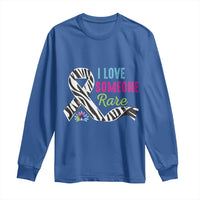 Rare Disease Awereness Long Sleeve Shirt I Love Someone Rare Zebra Ribbon