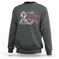 Rare Disease Awereness Sweatshirt I Love Someone Rare Zebra Ribbon