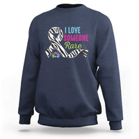 Rare Disease Awereness Sweatshirt I Love Someone Rare Zebra Ribbon