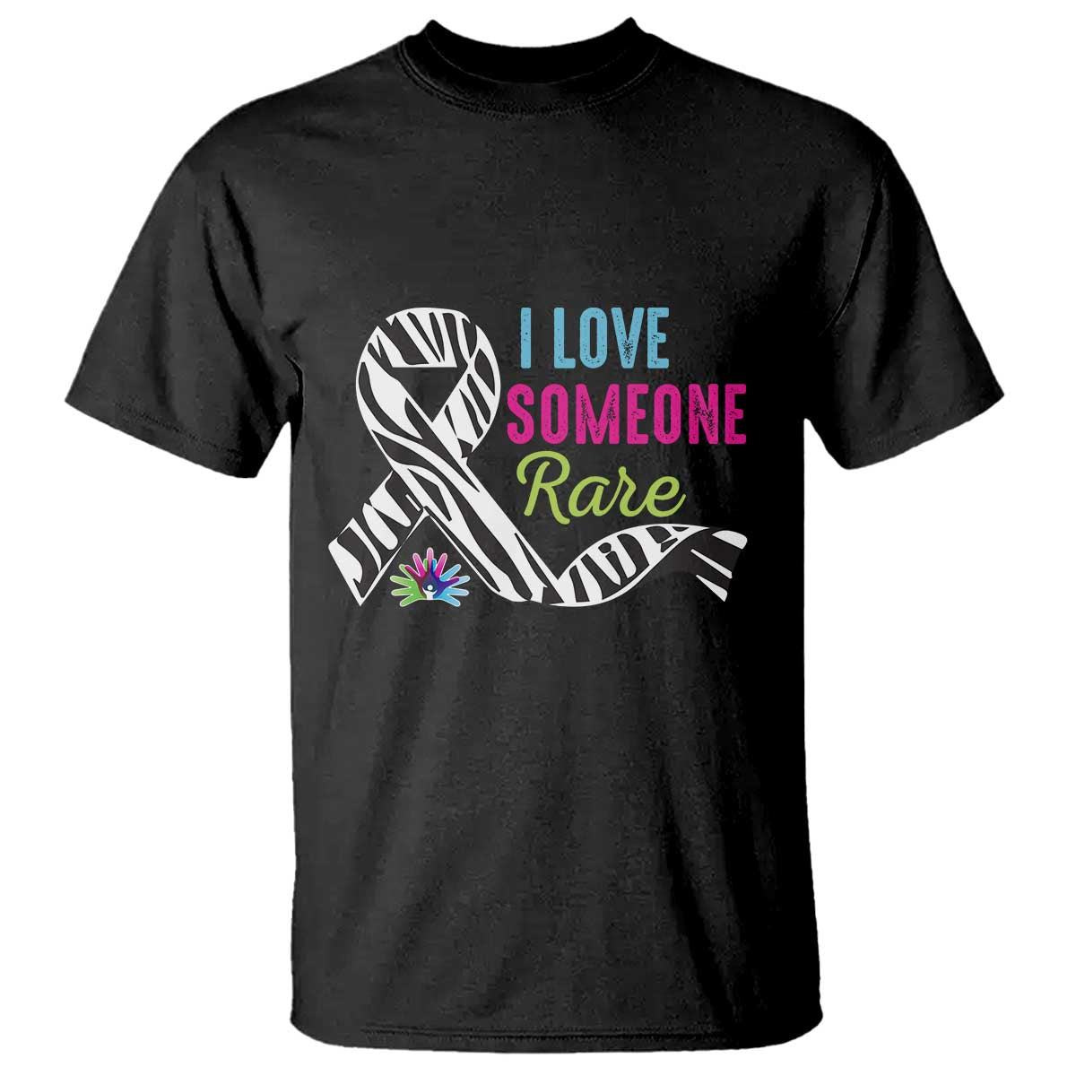Rare Disease Awereness T Shirt I Love Someone Rare Zebra Ribbon