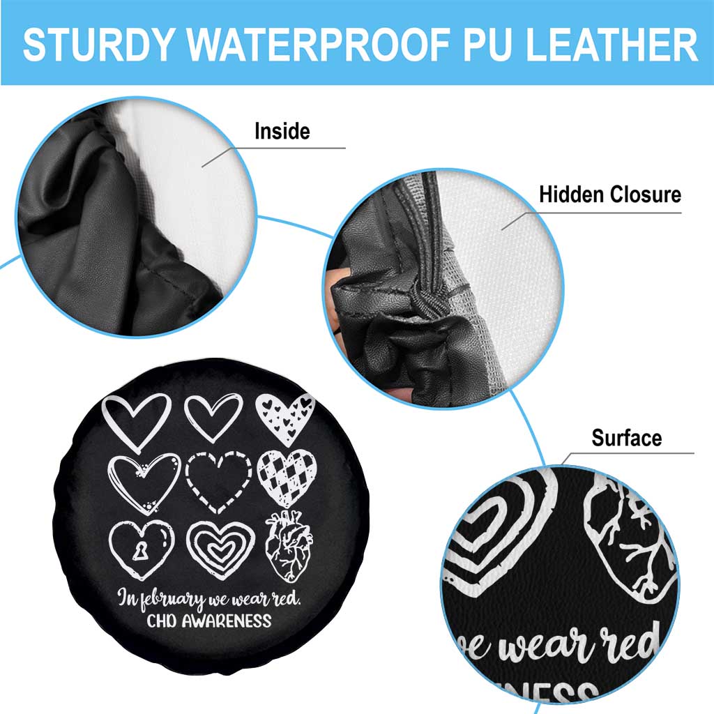 CHD Heart Disease Awareness Spare Tire Cover In February We Wear Red