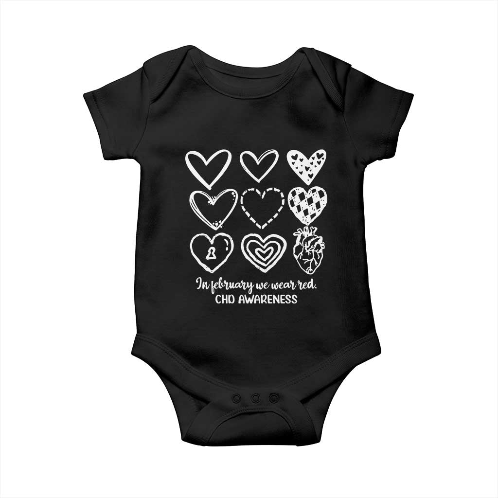 CHD Heart Disease Awareness Baby Onesie In February We Wear Red