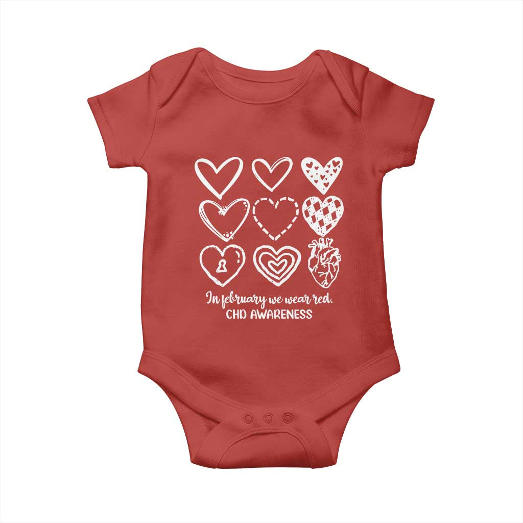 CHD Heart Disease Awareness Baby Onesie In February We Wear Red