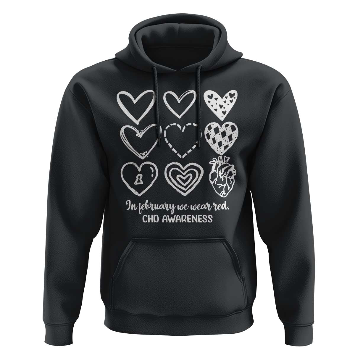CHD Heart Disease Awareness Hoodie In February We Wear Red