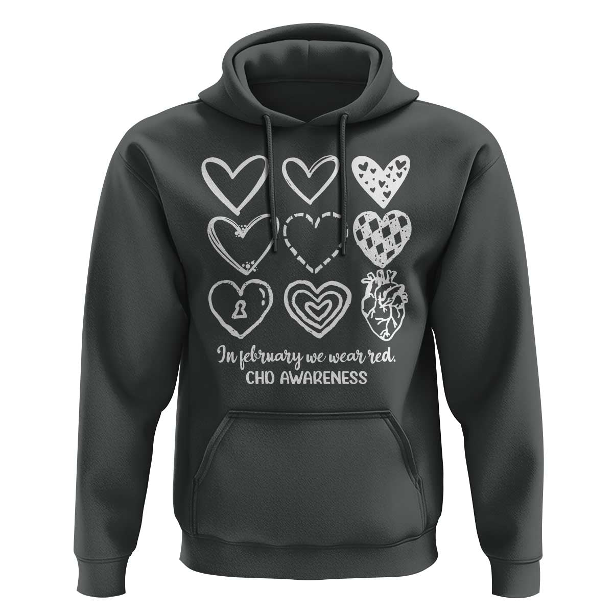 CHD Heart Disease Awareness Hoodie In February We Wear Red