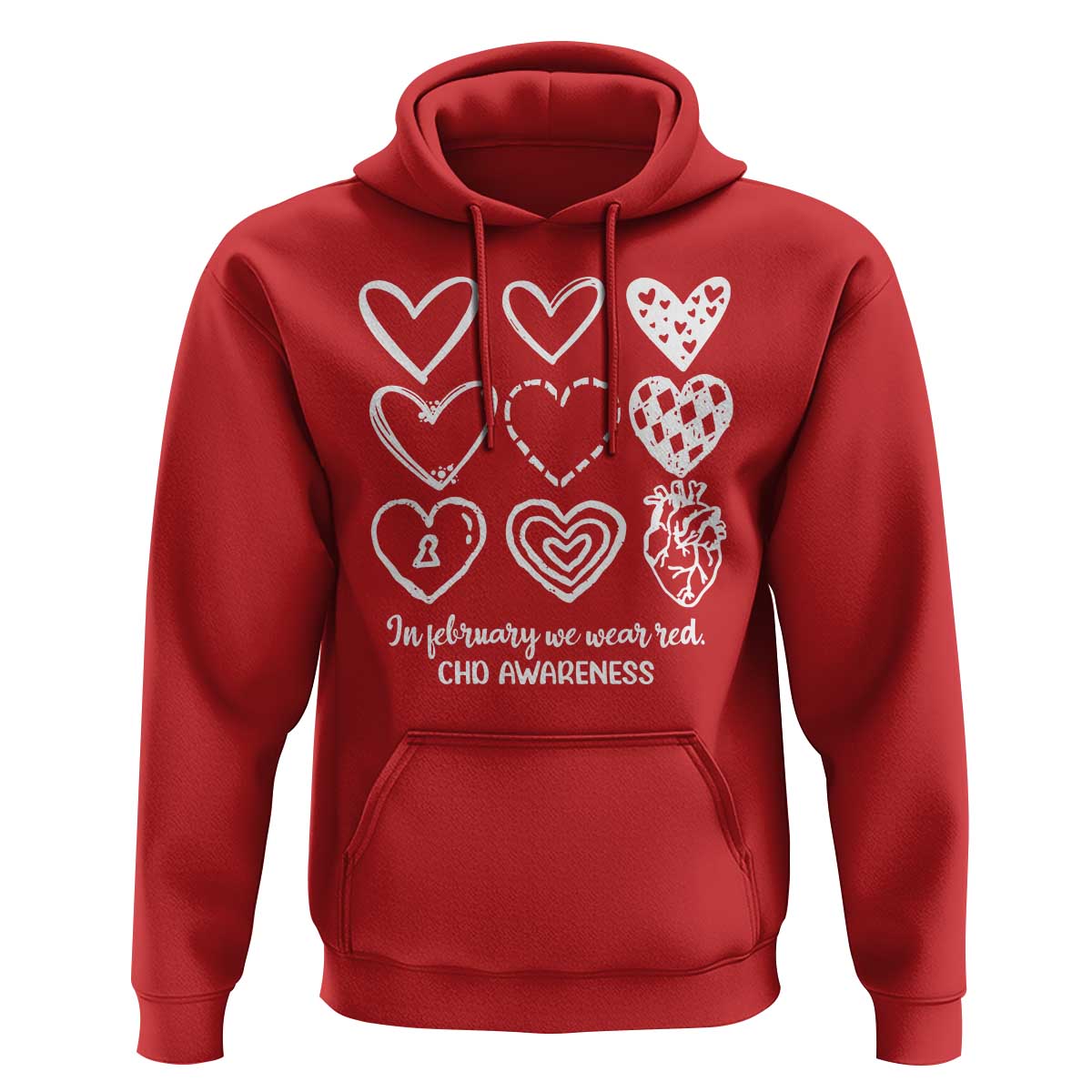 CHD Heart Disease Awareness Hoodie In February We Wear Red