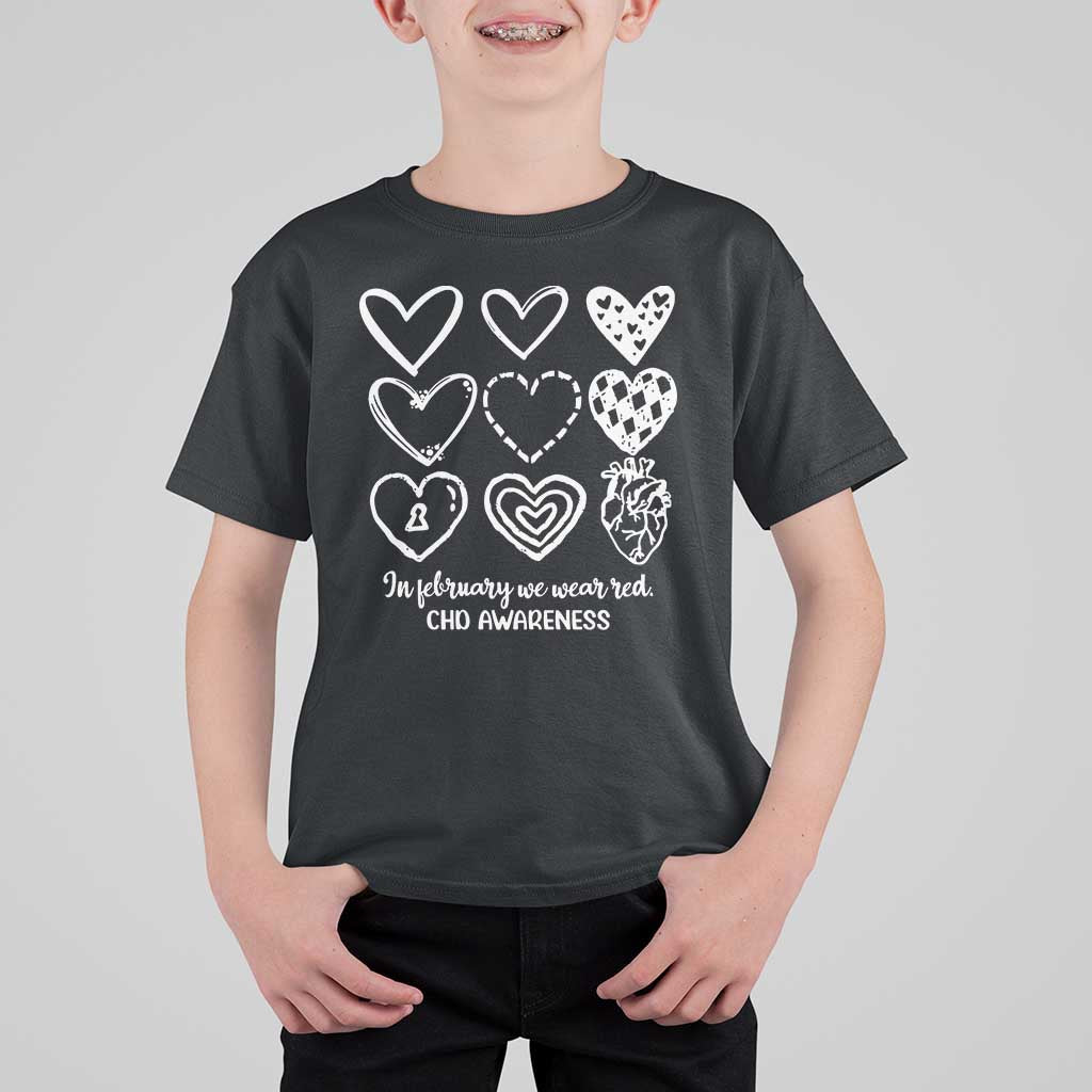 CHD Heart Disease Awareness T Shirt For Kid In February We Wear Red
