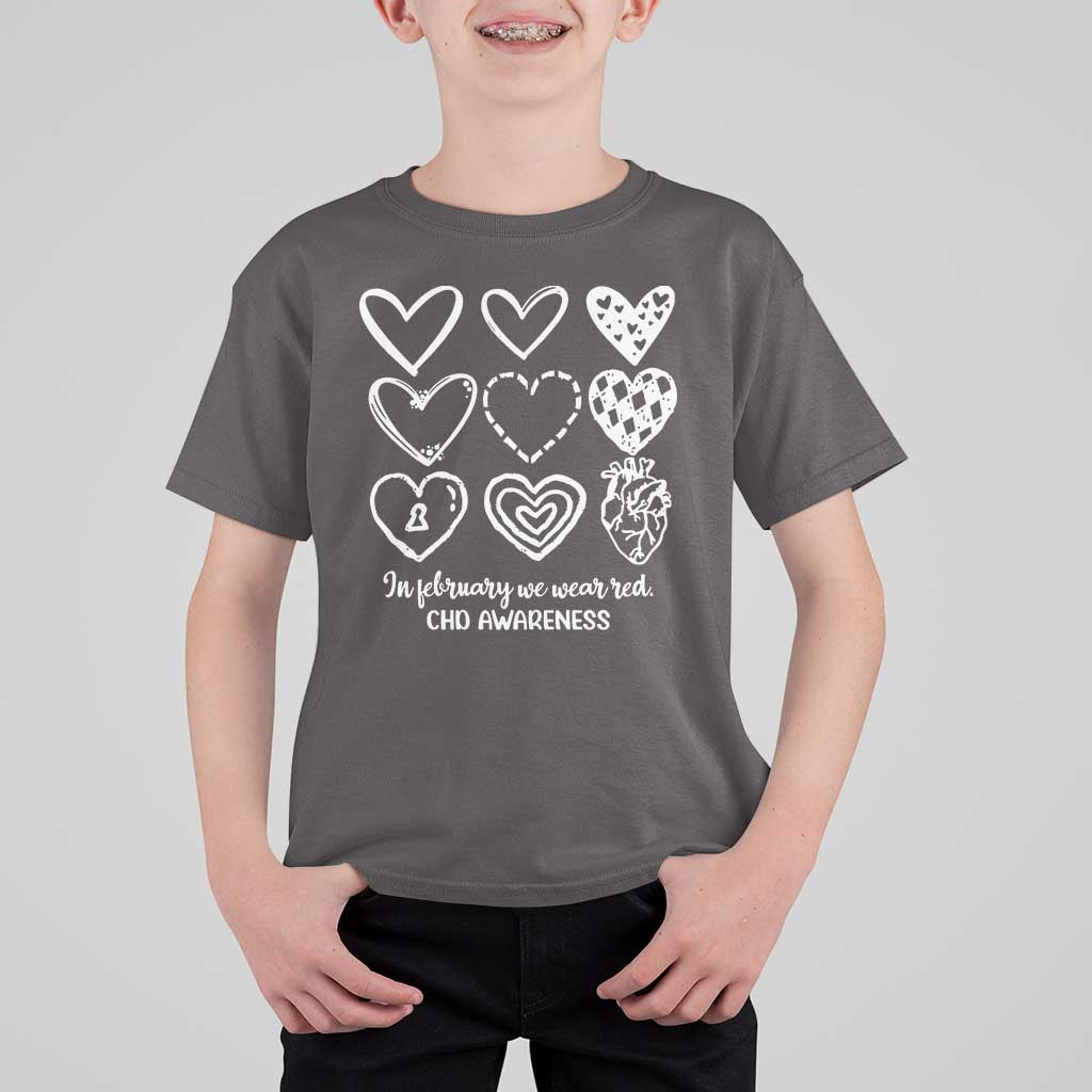 CHD Heart Disease Awareness T Shirt For Kid In February We Wear Red