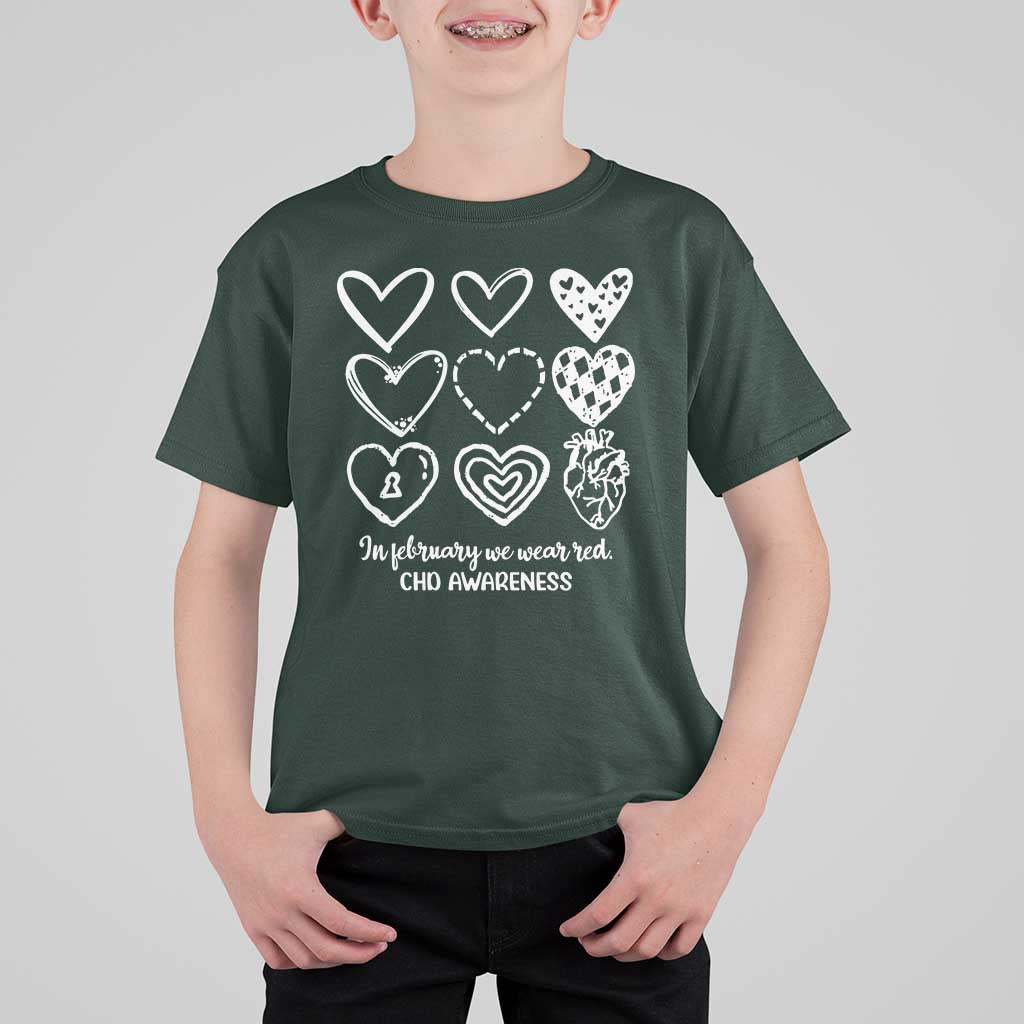 CHD Heart Disease Awareness T Shirt For Kid In February We Wear Red