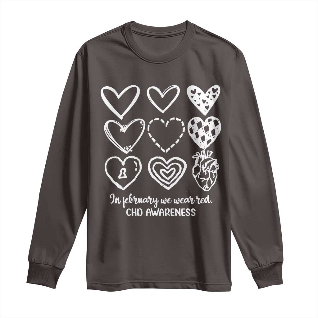 CHD Heart Disease Awareness Long Sleeve Shirt In February We Wear Red