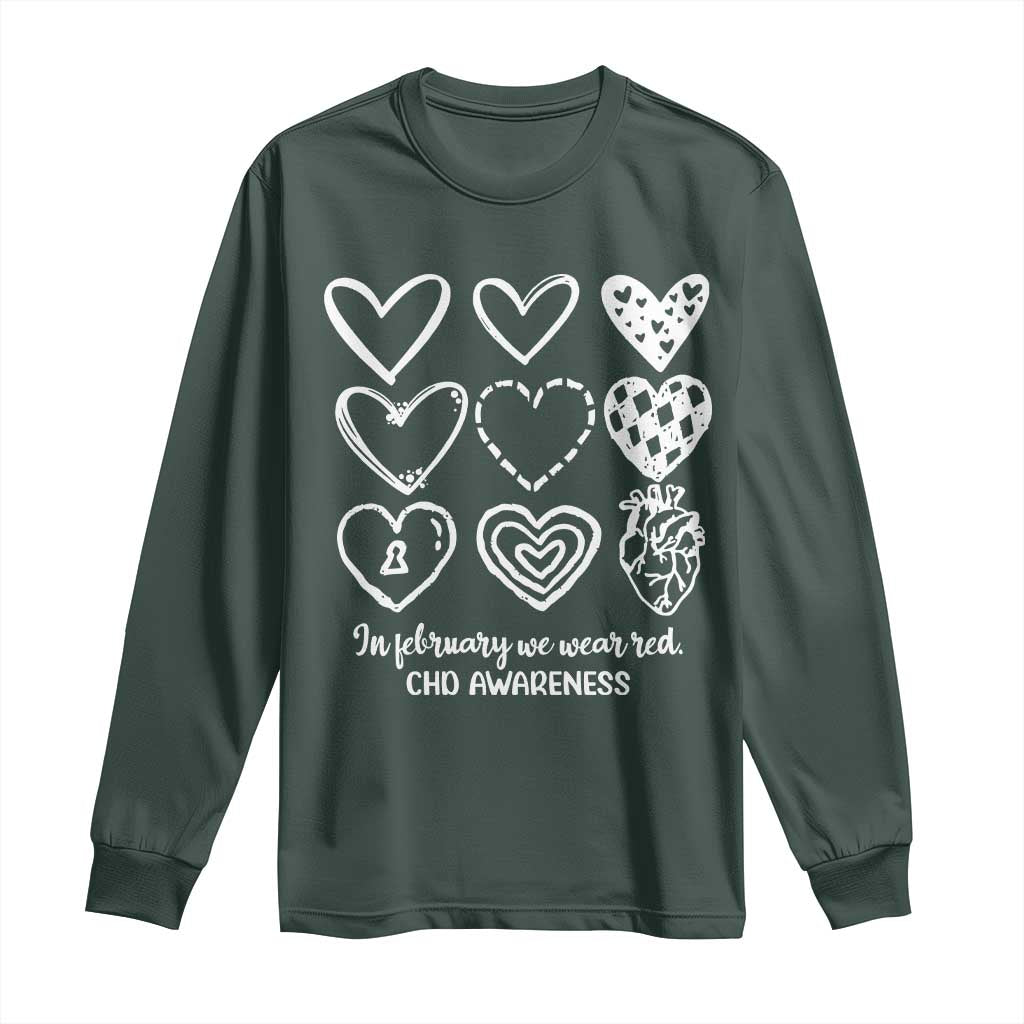 CHD Heart Disease Awareness Long Sleeve Shirt In February We Wear Red