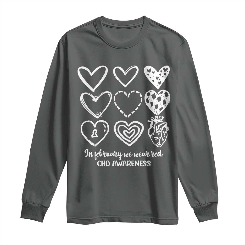 CHD Heart Disease Awareness Long Sleeve Shirt In February We Wear Red