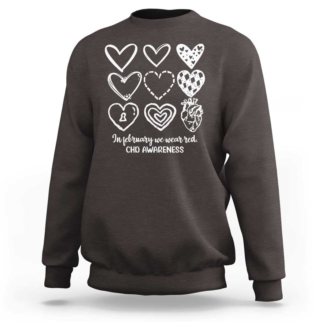 CHD Heart Disease Awareness Sweatshirt In February We Wear Red